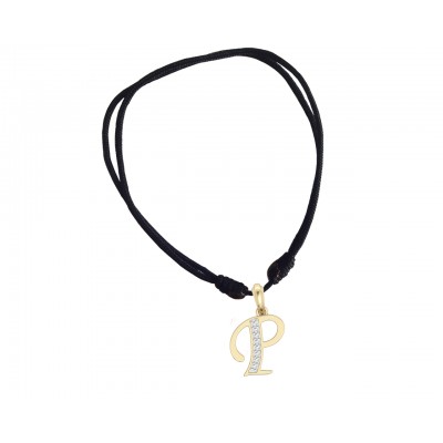 Gold Alphabet P charm